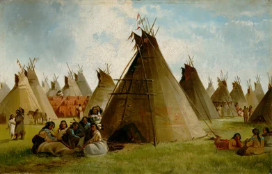 Preeriaintiaanien leiri, noin 1870